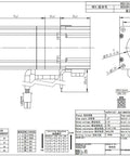 Technical blueprint of MUOFFQHA servo motor with brake, showing side and front views and mounting features