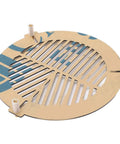 120-160mm Telescope Focus Mask for Astrophotography with three-post mount, beige and blue design, top view