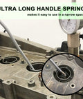 Flexible Magnetic Pickup Tool With Bendable Neck For Easy Reaching In Drains And Cars in engine, highlighting magnetic tip