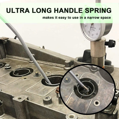 Flexible Magnetic Pickup Tool With Bendable Neck For Easy Reaching In Drains And Cars in engine, highlighting magnetic tip