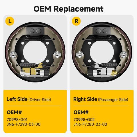 Rear Driver And Passenger Side Brake Cluster With Shoes Beefy Easy Install for TXT Medalist Gas and Electric 1996 and Up