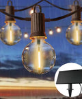 Close-up of shatterproof globe bulb from Solar Outdoor String Lights 50 Feet With 26 Edison G40 Bulbs IP65 Waterproof Patio Lights