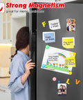 Fridge with notes and photos using Go-To DIY Button Maker Refill Kit For Badge Presses 2x3 Inch Square Fridge Magnet Parts