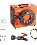 Heavy Duty Portable PCP Air Compressor Pump Crushes Four Thousand Five Hundred PSI with accessories on display.