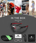 Photochromic Cycling Sunglasses For Men And Women, Frameless Bike Glasses With UV Protection, accessories displayed