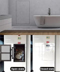 Heavy Duty Concealed Access Panel With Magnetic Tile Cover For Bathroom Drywall Inspection Hatch 24 X 24 Inch open and closed views.