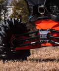 Heavy Duty Round Tube Rear Radius Arms Kit For Can Am Maverick X3 72 Inch Turbo RC MR RS MAX Complete 6 Rod Kit Black With Beefed Up Pivot Joints And Heavy Duty Frame Mounts on rear suspension