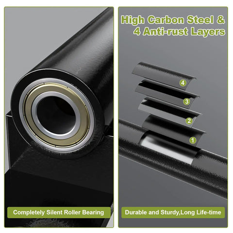 Heavy Duty Gate Hinges 7-Inch Silent Bearing Outdoor Gate Hardware, Stainless Steel Strength For Any Weather, Waterproof And Rust-Resistant, Easy Install With Included Screws; close-up roller bearing