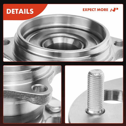 Close-up view of rear wheel bearing and hub assembly, showcasing 5 lug holes and heavy-duty build for Toyota RAV4 AWD 2001-2005.