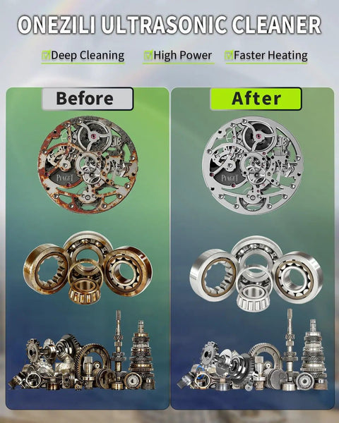 Pro Grade Industrial Heavy Duty Ultrasonic Cleaner 10L 240W With Adjustable Power Sweep Function in before and after cleaning results