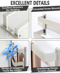 Double Towel Bar Set for Bathroom Wall Mount 23.6 Inch Brushed Nickel SUS304 Stainless Steel Towel Rack features