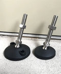 Heavy Duty Furniture Levelers That Kick Your Wobble Out Fast M16 Swivel Legs with durable nylon pads and stainless steel rods.