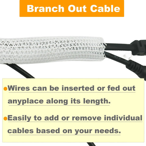 12ft Self Wrapping Cable Management Sleeve For Desk Wall And Floor Braided Mesh Split Loom Tubing Hider Pet Proof Wire Protector Kit