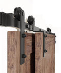 Heavy Duty Sliding Barn Door Kit For 150-400 Cm Openings, Professional Bypass Hardware With Single Track For Double Wooden Doors
