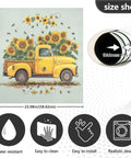 Yellow Truck Sunflowers With Bees Magnetic Dishwasher Cover For Fridge Front Door A Cool Pop Of Color One Sheet 23x26 Inch