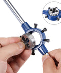 Close-up of Pro Grade Die Stock Handle Set With 5/8-24 UNEF Die And 26-38mm OD Fit M12-M16 Die Wrench Tool Kit For DIY Threading Repair 1 Set