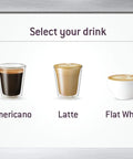 Select your drink screen of Heavy Duty Fully Automatic Espresso Machine With Slick Touchscreen Interface And Pro Grade Dual Boiler Rig For Killer Specialty Coffee At Home Featuring Precise Thermal Regulation And Smooth Simultaneous Brewing.