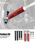 Max Bump Steer Kit Adjustable For 79-93 Ford Mustang With Heavy Duty Cr-Mo Steel Spacers And CNC Machined Precision Outer Tie Rod End Compatibility For GT V8 Roush And Saleen installed view.