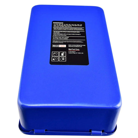 Blue case for 29 Piece Twist Drill Bit Set With Five Percent Cobalt M35 For Hardened Steel Cast Iron And Tough Metals Jobber Length