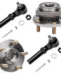 Front Wheel Bearing Hub Kit With Outer Tie Rods For 2005 2014 Subaru Outback And Legacy Ready To Install Direct Fit OEM Grade Suspension Replacement Includes Two Front Wheel Bearings Hubs And Two Outer Tie Rod Ends components displayed