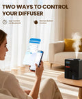 Chill Out Your Space With This Waterless Essential Oil Diffuser using Bluetooth app control while emitting cold vapor.