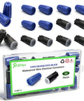 30 Pack Waterproof Wire Nuts 12AWG To 22AWG Blue And Black Outdoor Electrical Connectors With Silicone Shell