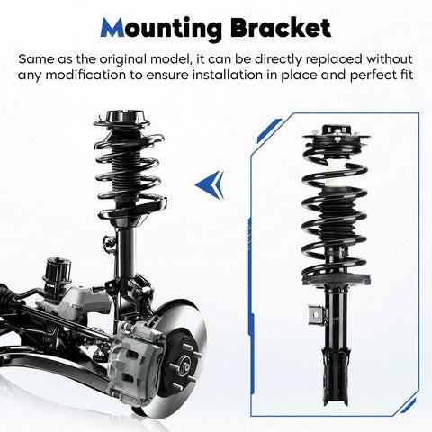 Image of Chevy Front And Rear Struts Assembly With Coil Springs Kit For Equinox 3.0L 07-17 showing mounting bracket detail.