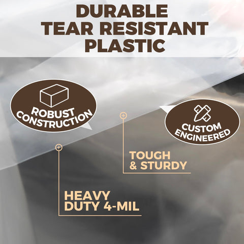 Heavy duty tear-resistant plastic detail for Beefy Heavy Duty Waterproof Patio Table And Chair Cover For Outdoor Furniture.