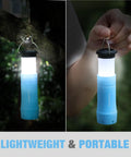 Two In One Mini Lantern And Flashlight Zoomable Portable Light in blue, hanging and handheld, lightweight for camping and emergencies