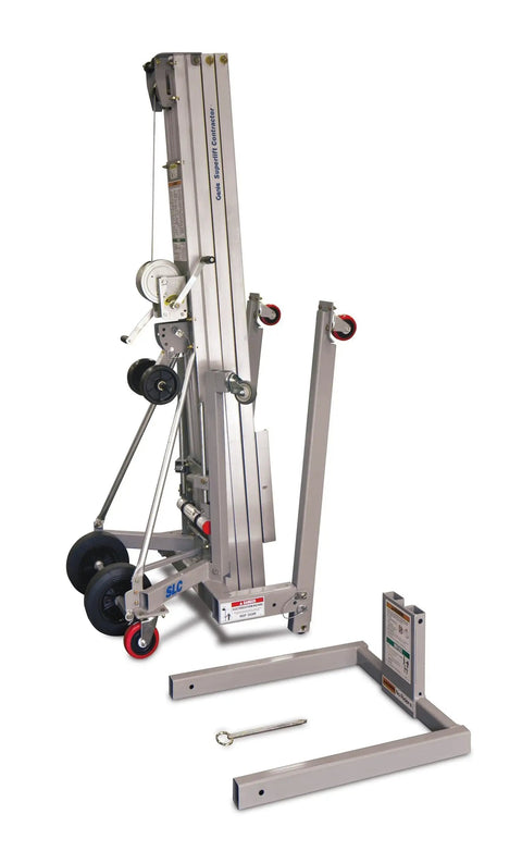 Heavy Duty Material Lift With Steel Forks 650 Lb Capacity 18 Ft 6 In Lift Height One Person Operation shown with components
