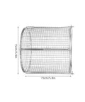 Heavy Duty Stainless Steel Parts Washing Basket With Comfort Handle Built Like A Tank For Ultrasonic Cleaners And Industrial Cleanup Filters Heavy Grease Runs Great, 15cm/5.9in, top view.