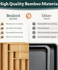 Comparison of bamboo and plastic material quality for kitchen organizers, highlighting durability and sustainability.