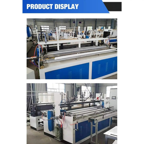 Compact Toilet Paper Making Machine Featuring Seamless Continuous Roll Forming Built For Non Stop Production Fast Tracking Flexible Tissue Output, top and side view.