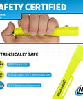 Intrinsically Safe Permissible Penlight Built Tough For Tactical And Outdoor Use, 30 Lumen Green Beam, 147mm Length