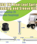 EZGO TXT Rear Leaf Spring Bushing And Sleeve Kit With Front And Rear Screws Nuts For PDS And TXT Gas And Electric Golf Carts