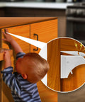 Childproof Cabinet Locks Kit With 12 Locks And 2 Keys Adhesive Mount No Tools Needed Easy Three Minute Setup on kitchen cabinet.