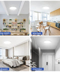 Flush Mount Ceiling Light Fixtures 24W Flat LED Ceiling Light 6000K 2200LM Ultra Thin Round White Lamp in rooms view