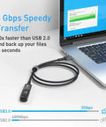 Ultra Long 10FT USB 3.0 Extension Cable Type A Male To Female delivers smooth 5Gbps speeds from laptop connection to external drives.