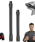 Half Inch Flexible Shaft Extension For Torque Socket And Ratchet, Bendable Accessory For Hard-To-Reach Bolts, shown in use and display