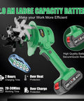 20V Cordless Tiller Cultivator With 2x 2.0Ah Batteries And Charger, Beast Power Garden Rototiller showing large capacity battery