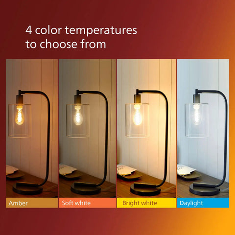 Vintage Edison Style Led Bulb 60W Equivalent Amber 2000K Warm Glow A19 Dimmable Flicker Free 400 Lumen Filament in lamp