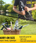 Person holding Compact 17 Inch Anvil Loppers, basket with Hedge Clippers and Garden Scissors for Yard Work Light To Moderate Pruning