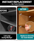 Before and after showing 24 Pack Nickel Plated Shelf Pins And Pegs 5Mm With Anti Slip Caps Rock Solid Design For Kitchen Pantries Home Bookcases Medicine Cabinets.