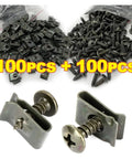 Heavy Duty Metal Screw Clip Set U Shaped Fastener Bumper Guard Buckle With Self Tapping Screws And Iron Sheet Bolts For Mudguard Protection Durable Auto Parts Kit Easy Install Job 10 Pieces, 100 pcs of clips and screws