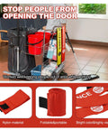 Hecka Visible 4 Pack Closed For Maintenance Magnetic Door Signs For Metal Frames With Bold Red Text And Secure Clips For Retail Shops Or Local Businesses on cleaning cart.