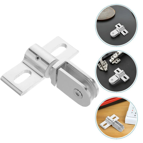 Alloy Pivot Door Hinges Set With Micro Adjustment For Frameless Glass Showers, cone shape design, silver finish, close-up view.