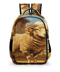 Curly Wool Ram Vintage Printed Unisex Backpack with Large Capacity, Durable Polyester, Breathable Fabric, Smooth Zipper, The Go To Everyday Daypack for School, Travel, and Daily Use