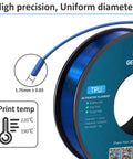 Flexible TPU Filament 1.75mm 95A High Elasticity 3D Printer Filament 1Kg Spool For Daily Wear And Tough Prints Fits Most FDM Printers Clear Blue