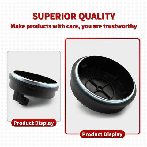 Rear hub ABS speed sensor housing, black plastic with silver ring; side view with connector and top view of inner cavity