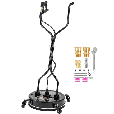 20 Inch Beefy Pro Grade Pressure Washer Surface Cleaner With 4 Wheels And Dual Handle and accessories